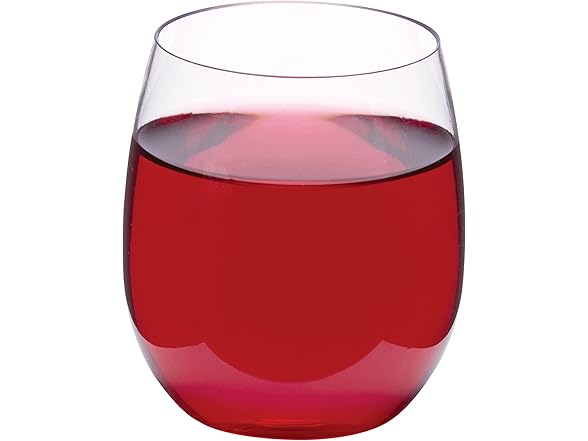 WNA Reserv 12oz Clear Plastic Stemless Wine Glasses, 64-Pack