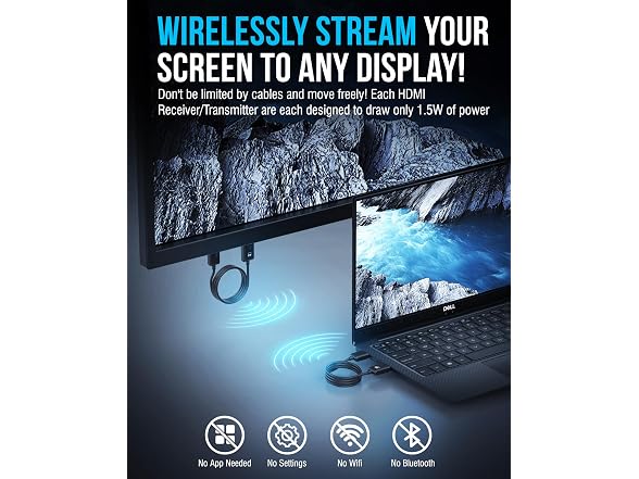 SABRENT Wireless HDMI Transmitter & Receiver, 1080p, 100ft