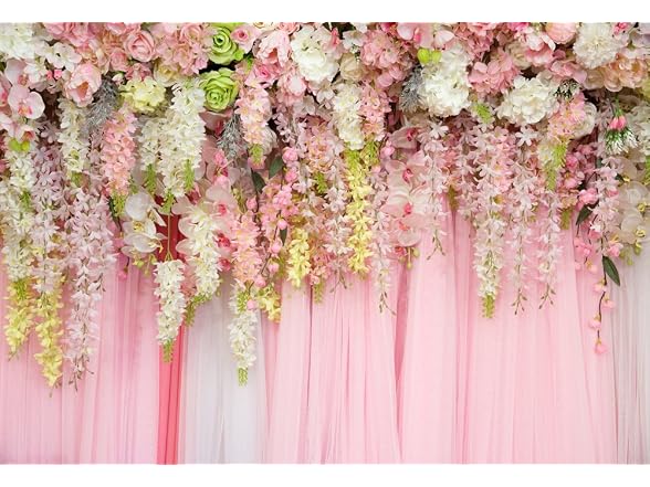 HUAYI 7x5ft Pink Wisteria Photography