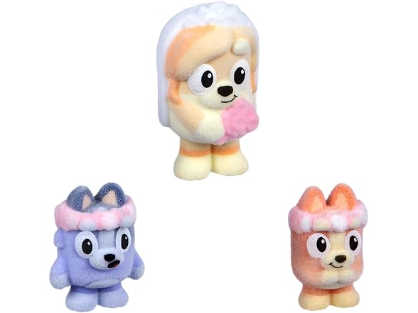 Bluey Fuzzies Episode Pack: The Sign, 3 Flocked Mini-Figures