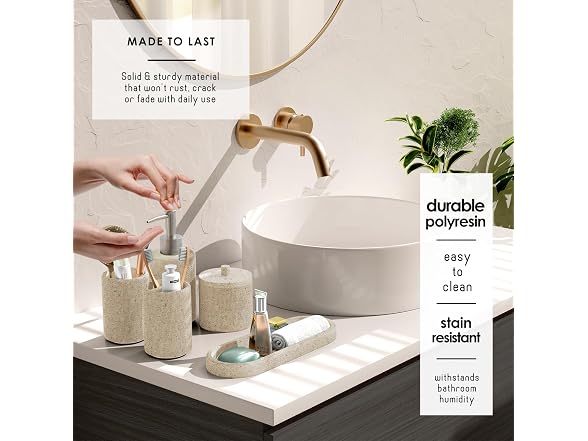 Clara Clark Bathroom Set - Beige Bathroom Set