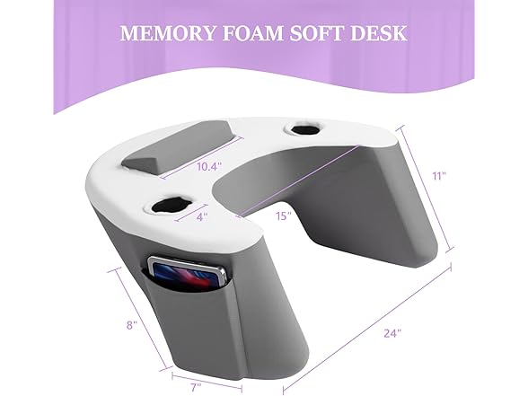 Ergonomic Lap Desk Pillow with Cooling Memory Foam