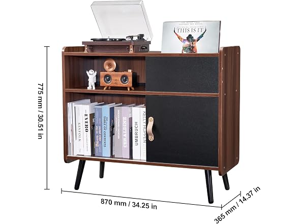 Happybuy Record Player Stand with Power