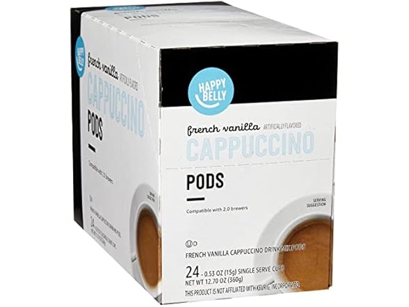 24CT Happy Belly Cappuccino Coffee Pods Light Roast