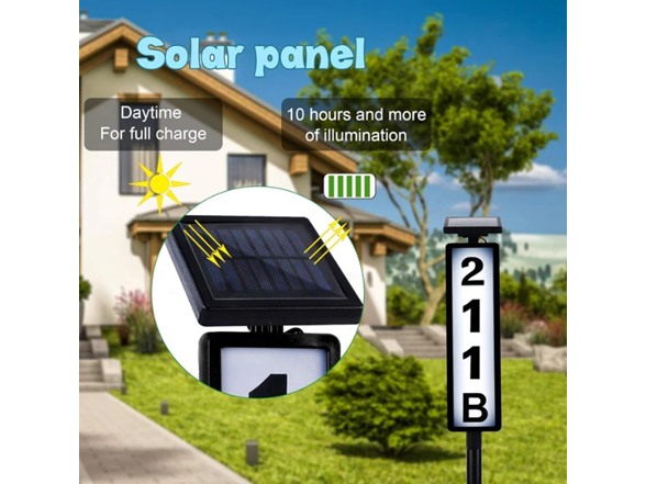 Solar Lighted House Address Sign LED
