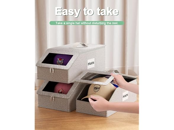 Cigorea 2-Pack Stackable Hat Box Holder