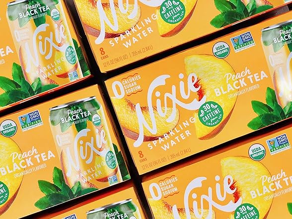 Nixie Sparkling Water, Peach Black Tea, 12 oz.