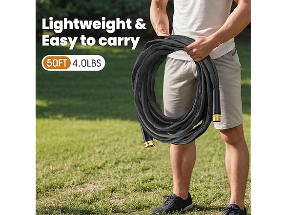 2025 Upgraded 50FT Non-Expanding Garden Hose