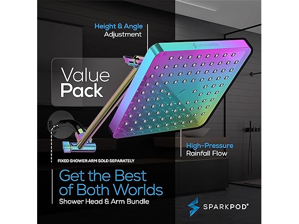 8" Square Rain Shower Head & Arm