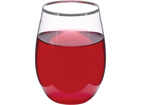 WNA Reserv 16oz Clear Plastic Stemless Wine Glasses, 64-Pack