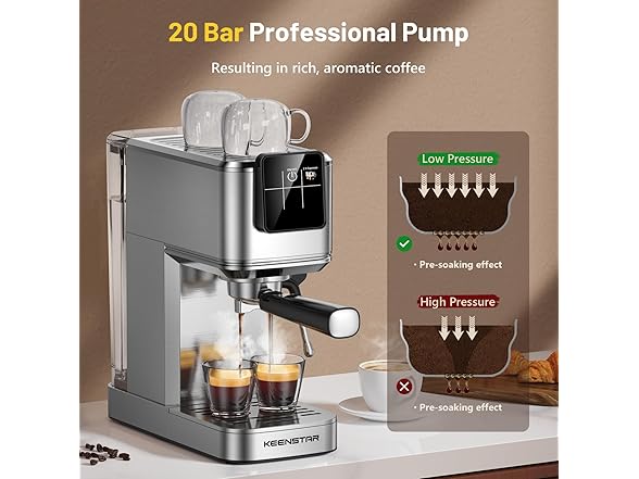 KEENSTAR Espresso Machine with Milk Tank