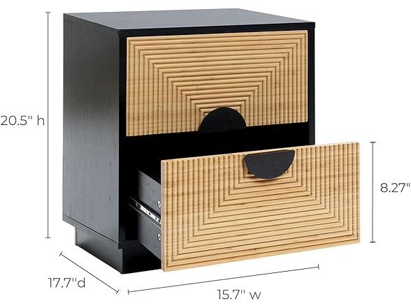 LuxenHome 2-Drawer Night Stand