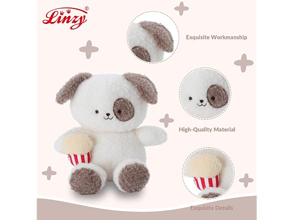 Linzy Boys 10” Bull Terrier Dog Stuffed Popcorn