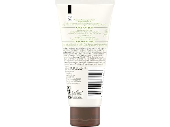 Aveeno Positively Radiant Skin Brightening Exfoliating Daily Facial Scrub