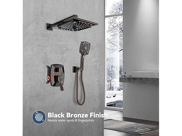 ELLO&ALLO Bathroom Shower Faucet Set Mixing Valve Trim Kit