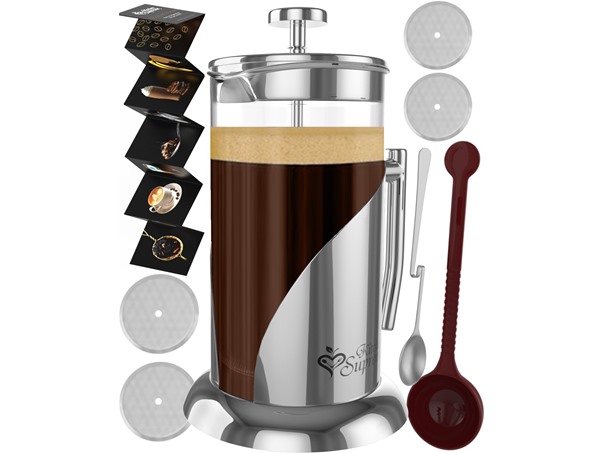 French Press Coffee & Tea Maker Complete Bundle