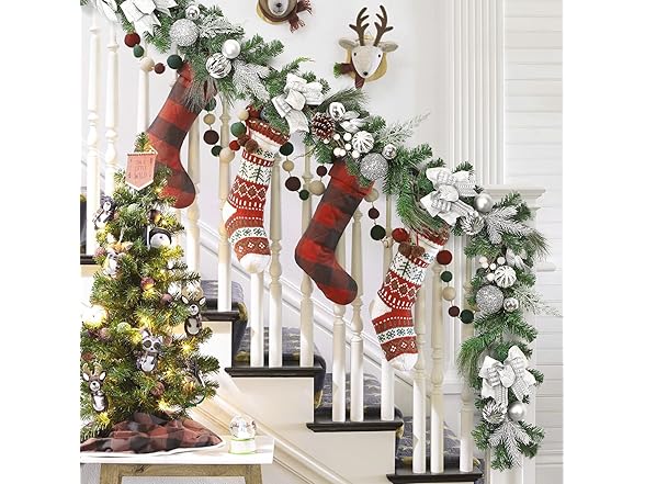 Garvee 6 ft Pre Lit Christmas Garland for Mantle
