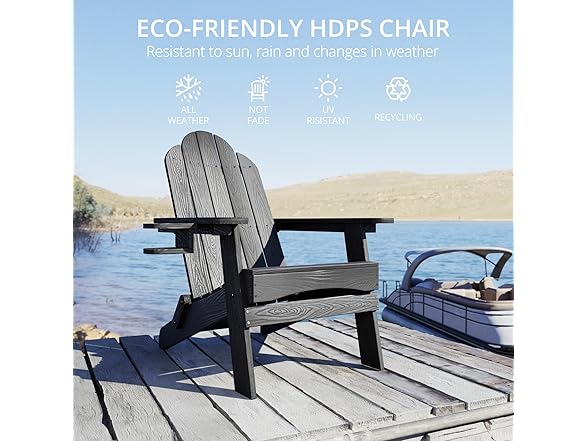 Black Folding Adirondack Chair Set of 4