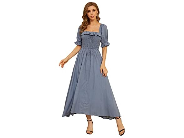 R.YIposha Women (S) Elastic Square Neck Dresses