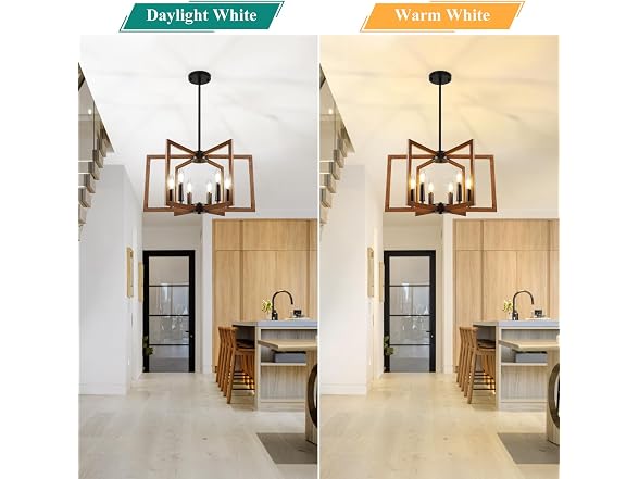Bairth Adjustable Wood Grain Kitchen Chandelier