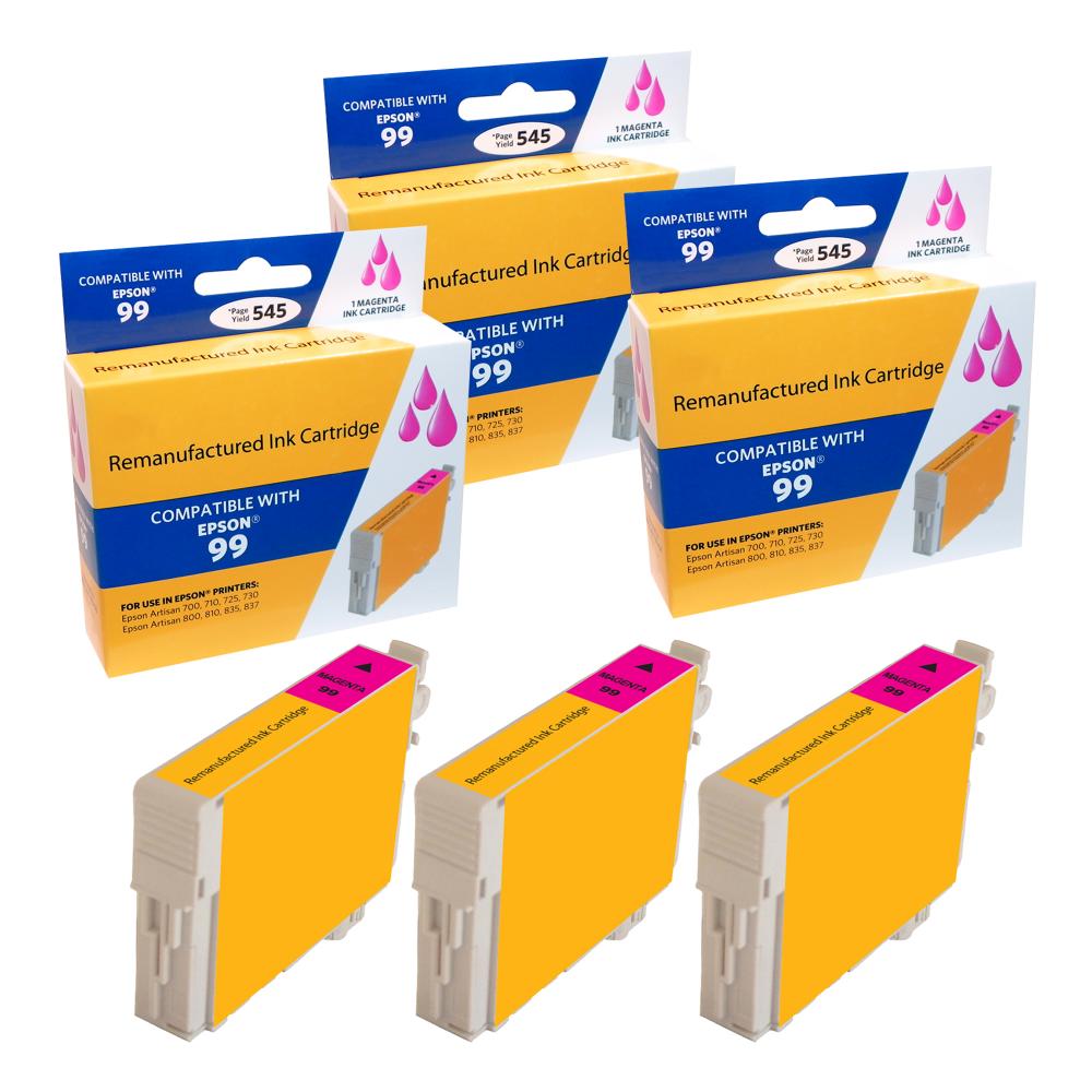Compatible Epson 99 Magenta Ink Cartridge (3 Pack) - Gallery 2