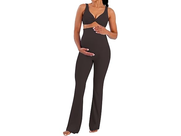 Sunzel Maternity Flare Leggings 32in M Brown