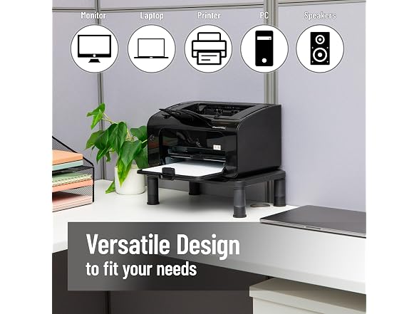 Mind Reader Monitor Stand Set of 2, Black