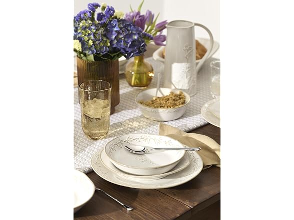 Lenox Dinnerware Set, Homespun 16-Piece Set (White, 16 Pieces)