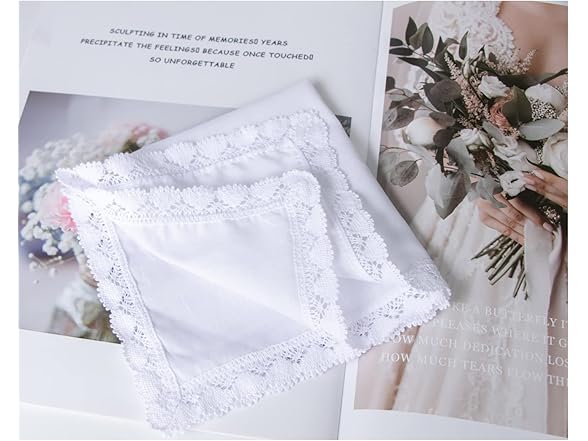 Deeorla Womens Lace Handkerchiefs