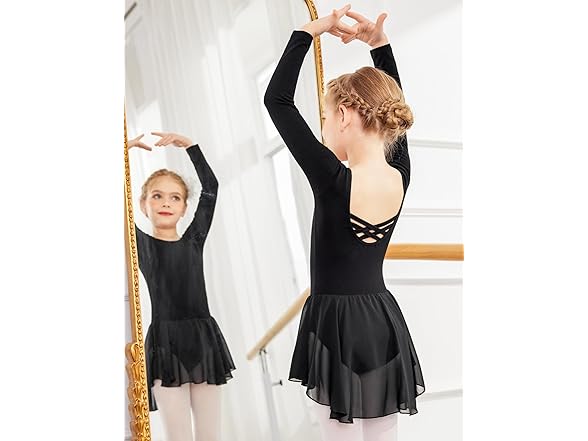Girls Classic Long Sleeve Dance Dress