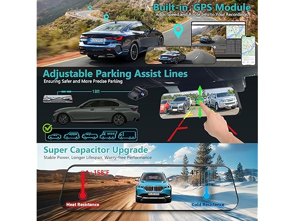 Roadwitness 4K Rear View Mirror Camera | 12in