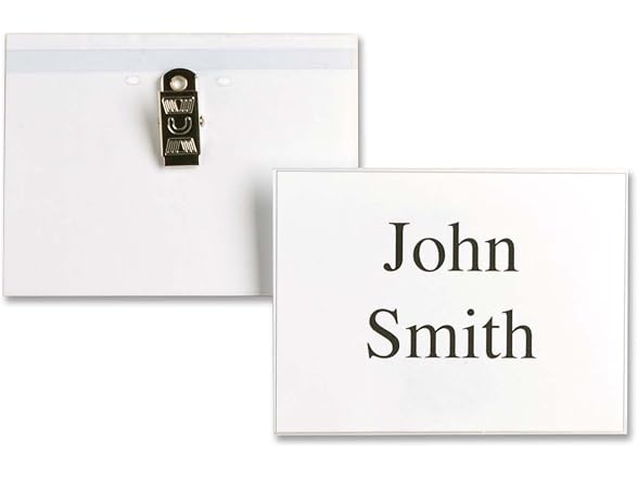 Business Source Name Badge Holder, Clear (01379)