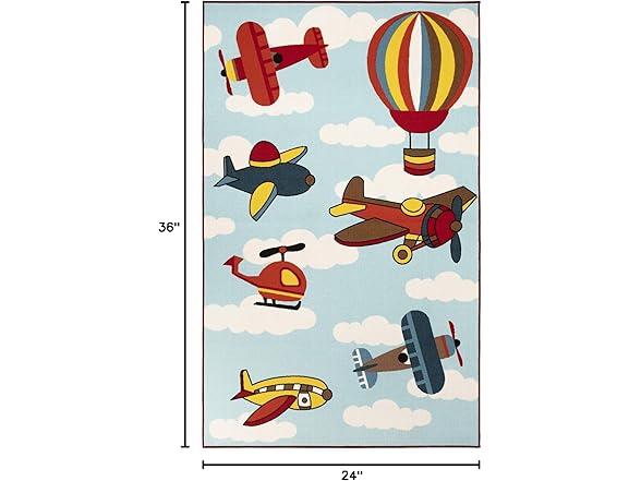 Superior Lil' Flyer Non-Slip Kids Indoor Area Rug