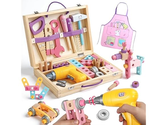 TONZE Wooden Kids Tool Set