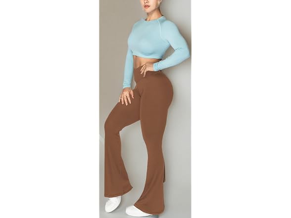 Sunzel Flare Leggings 30in L Wine Red