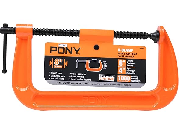 PONY Pony Jorgensen 2680 8-Inch C-Clamp, Orange