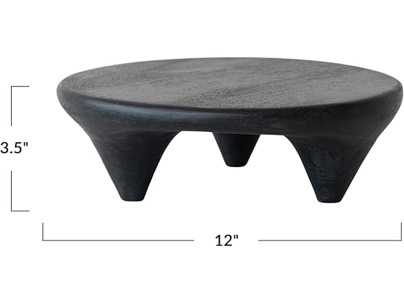 Creative Co-Op Mango Wood Round Footed Pedestal Stand