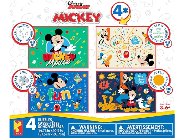 Ceaco 4 in 1 Kids Disney Classic Multipack Jigsaw Puzzle