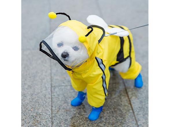 Dog Raincoat Pet Waterproof Clothes with Tra