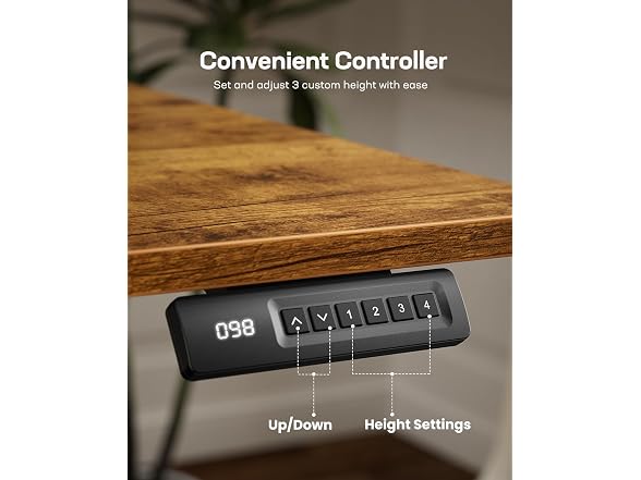 Marsail Electric Standing Desk, Adjustable, 55x24"