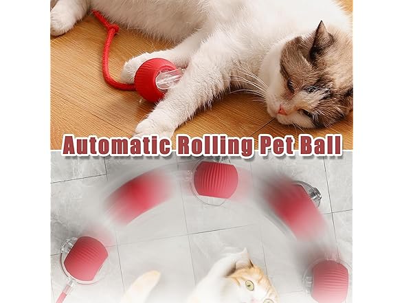 (2 Pack) Interactive Rolling Cat Ball
