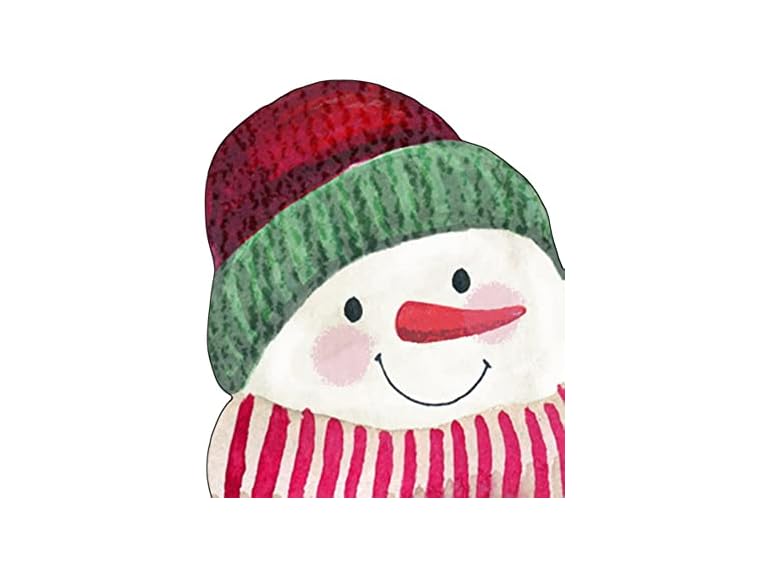 IHR Ideal Home Range Party Napkins Disposable 3-Ply Shaped Paper Lunch Napkin Pack, 6.5" x 6.5", Happy Snowman, 12-Count