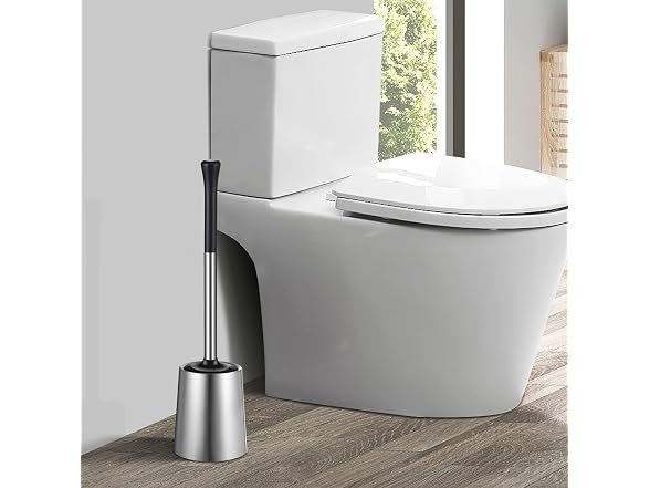 HAMITOR Silver Toilet Bowl Brush 2 Pack