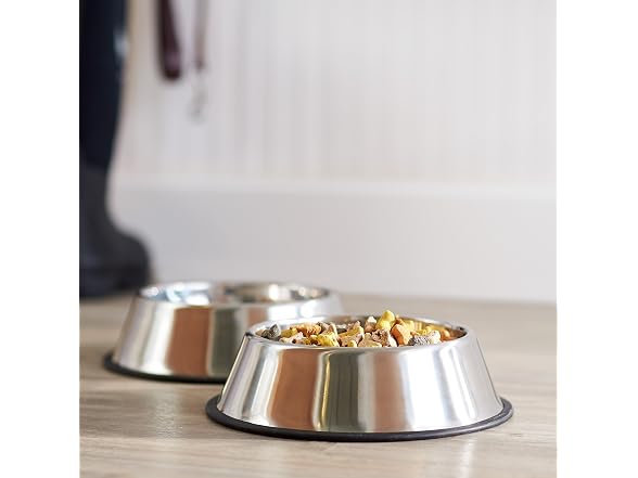 Amazon Basics Stainless Steel Non-Skid Dog Bowls