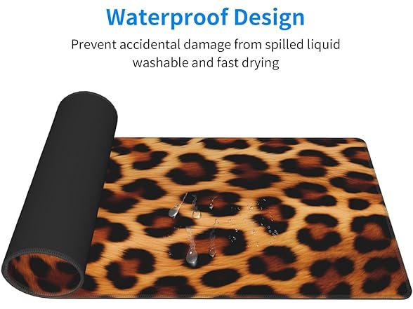 Gaming Mouse Pad, Large Non-Slip Rubber Leopard