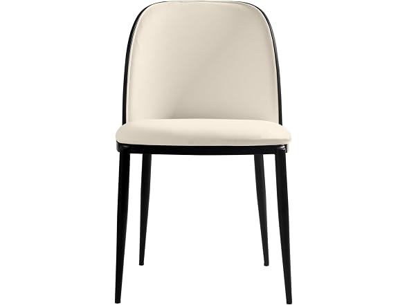 LeisureMod TCBL18W Tule Dining Chair Black/White