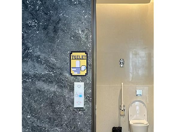 GORNZX Bathroom Fun Wooden Toilet Sign