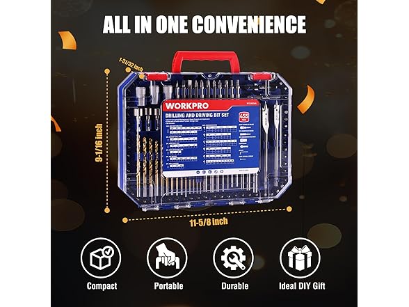 WORKPRO 455pc Drill & Bit Set