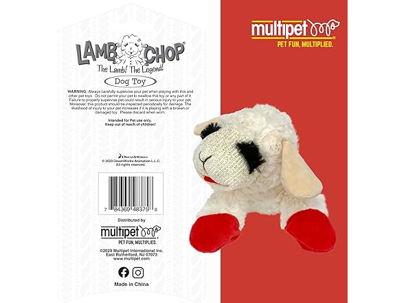 Multipet Mini Lamb Chop Plush Toy