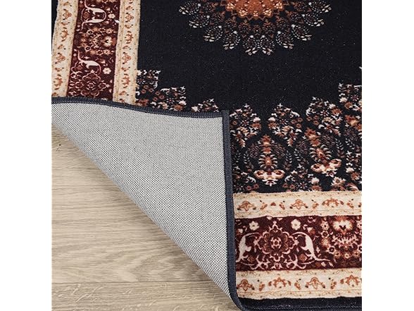 Superior Elegant Floral Medallion Border Washable Indoor Area Rug